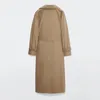 Gabardinas femininas roupas de outono retrô casual solto trespassado moda overknee coat