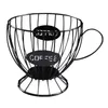 Kitchen Storage Organization Vintage Large Capacity Coffee Pod Holder Iron Mug Cup Keeper Basket Container Home RRA336