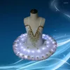 Scena noszenie dzieci taniec taniec profesjonalny występ w kostium LUMINY LED TUTU TUTU SURES DORODZONA SWAN LAKE GILD JAKUSUT Ubrania H651