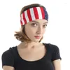 H￥rklipp unisex amerikansk flagga bomullsturban pannband f￶r kvinnor usa stj￤rna r￤nder b￥ge pannband h￥rband bandana headwrap accessorie