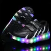 Kids Shoes Children Led Heelies Sports Sneakers with Double TWO Wheel Boy Roller Skate Casual Shoe with Roller Zapatillas SH190916