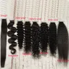 Echthaar-Tape-Ins-Extensions für schwarzes Haar, glatt, gewellt, gelockt, 40 Stück/100 g