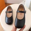 Flat Shoes Girls Leather Toddler 2022 Spring Autumn Baby Solid Color Simple Retro Princess Dress Children Non-slip Soft Flats