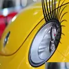 Bilklistermärken bil söt ögonfransmotiv ögonfransar eyeliner 3d logo klistermärke stereo strålkastare dekor droppleverans 2022 mobiler motorcykel dhosy