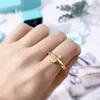 New arrive fashion double T ring Jewelry for woman man lover rings 18K Gold-color and rose Jewelry Bijoux