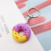 Parti Favor Sevimli Donut Keychain Simülasyon Gıda Tatlı Çanta Kolye Çift Taraflı PVC Yumuşak Kauçuk Anahtar Kez Zinciri Deniz Nakliye RRC280