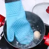 Gants de four en silicone 1 pièce coussinets triple couche confortables gant manique en coton facile à nettoyer pour la maison