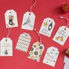 Christmas Decorations 100PCS DIY Kraft Tags Merry Labels Gift Wrapping Paper Hang Santa Claus Cards Xmas Home Party Supplies