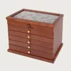 Biżuteria torebki luksusowe vintage drewniane pudełko na drewno organizator duży drewniany kolczyki retro kredka naszyjnik duży rozmiar Prezent