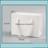 Sieradenboxen Verpakking Display Hoogwaardige witte papieren doos kettingring met lintzak oorbel cadeau sieraden o ott86