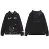 Lanvin Lanvins Classic Fashion Trend Embroidery Splash Ink Letter Speckle Print Ejressed Men's of Ma'amlovers Hoodie 135