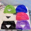 Gorros de pele de inverno gorro de malha de luxo de malha moda gorro de lã quente para mulheres e homens