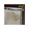 Met DOOS Gouden Stud Designer Oorbellen Voor Vrouwen Luxe 18K Gouden Oorbel L Studs Hoops Bloem Stempel Sieraden5873264