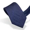 Bow Ties 2022 Högkvalitativ affärsgips för män Koreansk stylklänning Dräkt slips Navy Blue 7cm Bred Gentleman Party Work Presentlåda