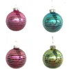 Décorations de Noël, ornements d'arbre, petites pièces en verre, aménagement de centre commercial, fenêtre, commerce extérieur, boule de ligne de 6.5cm