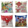 Pillow Merry Christmas Cover Cartoon Santa Claus Print Case Xmas Gifts Home Decor Office Sofa Throw 45x45cm