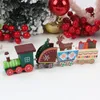 Noel Süslemeleri 4pcs Tren Dekorasyon Sevimli Ahşap Süs 2022 Noel Navidad Craft Yıl Dekor Çocuk Hediyeleri Parti için