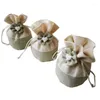 Gift Wrap 10pcs Vintage Burlap Drawstring Weddding Bag Candy Packaging Supplies Rustic Wedding Accessories Girl Baby Shower Souvenirs