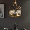 Kroonluchters slaapkamer luxe moderne eetkamer kroonluchter koperen lamp Amerikaans creatieve eenvoud kristallen leven warm