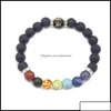 Beaded Strands Lava Stone Beads Bracelets Six Word Buddhist Jewelry Bracelet All Kinds Of Blessing Drop Delivery 2021 Dhkwl Dr Ot2At