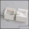Caixas de j￳ias embalagem exibir caixa de papel branco de alta qualidade de anel de colar com breol de saco de fita j￳ias de presente ot86