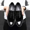 Dres Shoe Misalwa Casual Men loafer Platform tjock sula lack läder brittisk daglig sko slip på mitt häl lyft 220723