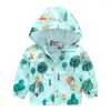 Jackets Kids Autumn Clothing Fashion Print Hooded Jacket Toddler Baby Grils Boys Zipper Windproof Clothes Coat