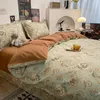 Bedding conjuntos de roupas euro estilo vintage color paisley padrony folha de algodão puro 4 peça conjunto de edredão tampa de linhas de linhas de linho de linhas de casal