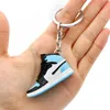 Keychains Lanyards Emation 3D Mini Basketball Shoes Three Nsional Model Keychain Sneakers Couple Souvenir Mobile Phone Key Pendant D ba