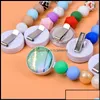 Chaveiros Sile Bead Retrátil Distintivo Carretel Bpa Colorf Dentição Cadeias Id Holder Belt Clip Jóias Gift Drop Ot3Sh