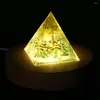 Dekorativa figurer Crystal Orgonite Pyramid Positive Energy Generator Yoga Meditation Office Home Ornament Art Crafts Decorations