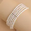 Ras du cou Style français blanc Imitation perle multicouche collier tempérament rétro élégant perles faites à la main chaîne courte dames bijoux