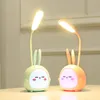 Lampes de table mignon dessin animé cerf/cochon/cerf LED protection des yeux coloré veilleuse lampe de bureau pliable lecture USB Recharge