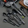 Utensílios de jantar conjuntos de talheres pretos Conjunto de mesa de mesa espelho Salada Faca de manteiga Faca pública Aço inoxidável mesa de cozinha