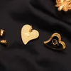 18K pozłacane luksusowa marka projektanci litery Stud serce ze stali nierdzewnej geometryczne znane kobiety kryształ Rhinestone perła S925 srebrny kolczyk biżuteria ślubna
