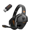2.4 GHz trådlösa hörlurar Bluetooth -hörlur 3,5 mm Wired Gaming Headset Buller Reduction med MIC för PS5 PC -telefon