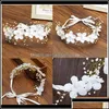 Haarschmuck Haimeikang Handgemachte Slik Blume Perlenkranz Stirnband Band Schönheit Braut Blumengirlanden Hochzeit Frauen Acc Qylogs Otic1