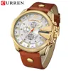 Wristwatches Men Men Luxury Curren Fashion Sports Watches Modern Design Quartz Wrist Watch Hawnine Leather Strap Male Clo2420914