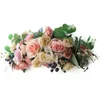 Flores de flores decorativas Flower Garland Decoration Porta Greath Weeding para interno e externo pendurado em casa rosa rosa rosa artificial artificial