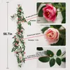 Faux Floral Greenery Fiori artificiali Piante Green Lvy Foglie Fiore appeso Rose Vine Home Wedding Decorazione del giardino Parete fai da te Fiore di seta 221031