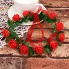 Dekorativa blommor 1pc kvinnor huvudbonad polyester konstgjord krans simulering blomma vuxna barn girland band h￥r hoop brud br￶llop