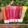 Lip Gloss Fruit Plum Oil Mydrateren Glansende vitamine E Minerale lippen Zorgbalsem langdurige schoonheidsmake -up 20PCS5903291