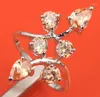 Wedding Rings Pleasant Champagne Morganite Zircon Gems Silver Plated Argent Solitaire Ring Size 6 / 7 8 9 S0955