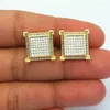 Ohrstecker Promotion Hohe Qualität Micro Pave 5A Cz Zirkonia Iced Out Bling Hip Hop Geometrische Schraube Zurück Männer Ohrring