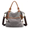 Duffel Bags Vintage Leisure Adjustable Woman Shoulder Bag Large Capacity Washable Handbag Soft Durable Messenger