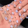 Perles 50-100 cm pierre aigue-marine naturelle chaîne en acier inoxydable chaînes de perles Reiki irrégulières pour bricolage boucles d'oreilles anneaux