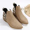 Women shoes suede ankle boots with chunky heels and side zipper