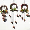 Decoratieve bloemen Simulatie slingerd krans kunstmatige bloemdeur muur hangende hanger kerstdecoratie 2022 rattan ring