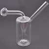 Mini berrak cam yağ brülörü bong su boruları ile kalın nargile pyrex recycler el dab bongs sigara içmek