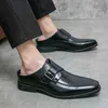 Dres Shoe Misalwa Buckle Indoor Slipper Men Metal Office Formal Slip Solid Black Elegant Half Shoe Relaxed Moccasin British 220723